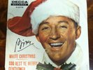 SIGNED by Bing Crosby White Christmas/God Rest Ye Merry Record Cover 45rpm DECCA