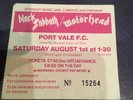 MOTÖRHEAD -LEMMY - BLACK SABBATH - TICKET PORT VALE 1981 (100% Original)