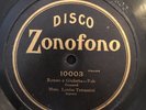 Disco Zonofono 10003 Mme. Louisa Tetrazzini  OPERA  1903  78 rpm  V+ to E-