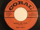 VERY RARE  OG VG+Buddy Holly 45 Words Of Love Mailman Bring Me No More Blues