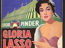 GLORIA LASSO Cirque PINDER Très RARE 25CM de 1958 d'après 1 AFFICHE de GRINNSON