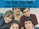 THE OUTSIDERS I'LL GIVE YOU TIME B/W DON'T WANT TO HURT YOU 45 W/ PICTURE SLEEVE