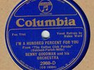 COLUMBIA BLUE WAX JAZZ 78 : BENNY GOODMAN AND HIS ORCHESTRA ON COLUMBIA 2988-D