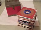 Vintage 45 RPM Record Carrying Case with 80+ Records - 1950's - 80's