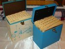 (2) 50's Record Cases with (100) Vintage Era 45-rpm Records - ALL 45's listed