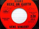 GENE VINCENT red CAPITOL Promo 45 rockabilly RIGHT HERE ON EARTH  WILD CAT ws102