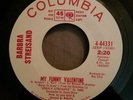 Barbra Streisand WLP promo 45 My Funny Valentine / Lover Man Columbia exe