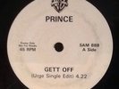 PRINCE - Gett Off. UK WB Promo 45' Urge Single Edit. One Sided. SAM 888
