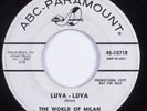 Teen Mod Rocker 45 WORLD OF MILAN Luva Luva ABC-PARAMOUNT HEAR promo