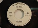 ELVIS PRESLEY - Tell Me Why - Blue River - Orig 1965 RCA Promo 45 - White Label
