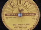Rock & Roll 78 JERRY LEE LEWIS Great Balls Of Fire SUN HEAR