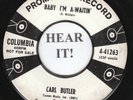 Carl Butler ROCKABILLY 45 (Columbia 41263 PROMO) Baby I'm A-Waitin'/My Cajun VG+