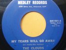 THE CLOUDS My Tears Will Go Away b/w Night Owl 45 MEDLEY 1001 Righteous Brothers