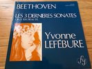 FRENCH YVONNE LEFEBURE PLAYS BEETHOVEN 3 LAST SONATAS LP ON FY