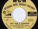 Instrumental Rock 45 BEATLES WITH TONY SHERIDAN Cry For A Shadow MGM HEAR