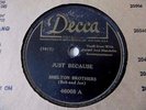 Shelton Brothers Just Because 46008 78 Deep Elem Blues Hillbilly Rockabilly E-