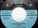 CHUCK A LUCKS doowop orig mint minus 45 WITH black line BOW lbl HEAVEN KNOWS ws2