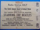 Beatles Original Genuine Used Concert Ticket Sam Houston Coliseum 1965