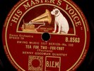 BENNY GOODMAN QUARTET Tea for two / Vibraphone Blues Schellackplatte 78rpm X3508