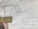 GEORGE HARRISON SIGNED 1ST AUGUST 1966 AUTOGRAPH BOOK PAGE THE BEATLES