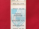 George Harrison Original Unused Concert Ticket 20-11-1974 The Beatles
