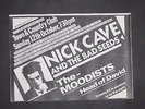 Nick Cave & The Bad Seeds 1986 40x30cm Town & Country London Concert Poster