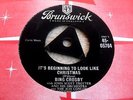 BING CROSBY: IT'S BEGINNING TO LOOK LIKE CHRISTMAS 1958 TRI BRUNSWICK 45 RPM EX