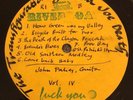 ONE OF A KIND LP John Fahey  F*CK YOU  Hand Written Calligraphy Numbered #8 1965