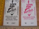 Live Aid 1985 concert tickets Philadelphia Hard Rock Cafe area David Bowie Mick