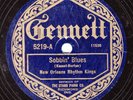 Gennett #5219: New Orleans Rhythm Kings/Jelly-Roll Morton-Sobbin' Blues/Angry V+