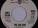 JAMES TAYLOR: Fire and Rain USA WB DJ PROMO Rock Classic 45 NM- HEAR