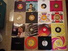 Bunch of 45 RPM Records with Case Elvis Beatles RCA Gold Apple Columbia Atlantic
