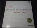 ARTHUR GRUMIAUX UNACCOMPANIED J.S. BACH 6 SONATAS & PARTITAS PHILIPS 3 LP BOX EX