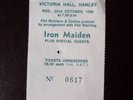 Iron Maiden ticket  stub Victoria Hall Hanley 22/10/86