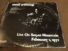 neil young live on sugar mountain lp oop rare fan club press soloacoustic 2-1 72