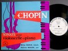 CHOPIN cello piano sonata Milos SADLO  Héléne BOSCHI French LP LE CHANT DU MONDE