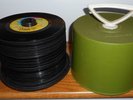 VINTAGE DISK GO CASE WITH 45 RECORDS ROCK POP R&B FOLK, SOUL, ETC 1950'S- 1990'S