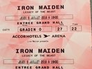 2 places IRON MAIDEN cat1 places assises 05/07/18 Paris Bercy