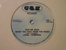 LINVAL THOMPSON Give Me Back C&E Hard Digi Roots Reggae 12” Killer UK HEAR C14