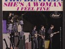 BEATLES: I Feel Fine / She's A Woman 45 (close to M- vinyl, PS east coast: stra