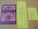 HAWKWIND 1990 FLYER & Autographs ALAN DAVEY HARVEY BAINBRIDGE DAVE BROCK