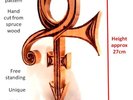 Unique Handmade Wooden Free Standing Iconic Prince Symbol With Hand Burnt Design