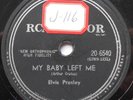 ELVIS PRESLEY I Want You, I Need You /My Baby Left Me CANADA 1956 RCA 20-6540 78