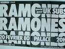 RAMONES - UK SUBS - AFFICHE ORIGINALE DE CONCERT - LE PALACE - TRES RARE - 1980
