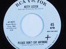 Popcorn Soul 45 KETTY LESTER Please Don't Cry Anymore RCA VICTOR VG+ promo HEAR