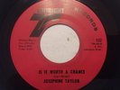 Rare Northern Soul Funk 45 Record JOSEPHINE TAYLOR Is It Worth A Chance
