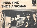 THE BEATLES 45 I FEEL FINE+PS DENMARK RARE PURPLE LABEL