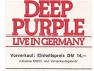 Deep Purple    In Concert 1974  Ticket / Konzertkarte / Eintrittskarte