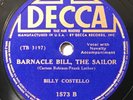 Billy Costello Voice of Popeye-Barnacle Bill The Sailor Decca 1573 78 E/E- HEAR