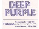 Deep Purple   In Concert 1974   Ticket / Konzertkarte / Eintrittskarte